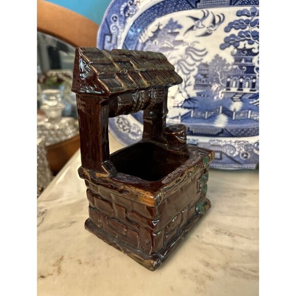 Vintage E. O. Brody A-916 Wishing Well Planter Brown Mid Century - Picture 4 of 9